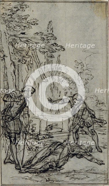 Study for Vignette in Voltaire's "La Pucelle d'Orleans", c. 1762. Creator: Hubert Francois Gravelot.