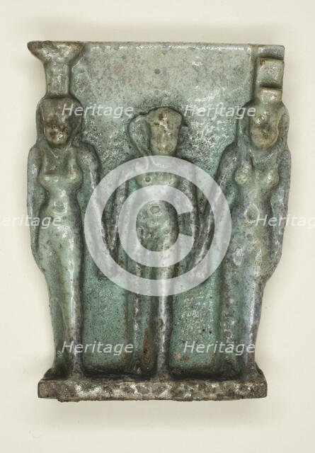 Amulet of the Osirian Triad (Nephthys, Horus, and Isis), Egypt, Late Period, Dynasty 26 (664-525 BCE Creator: Unknown.