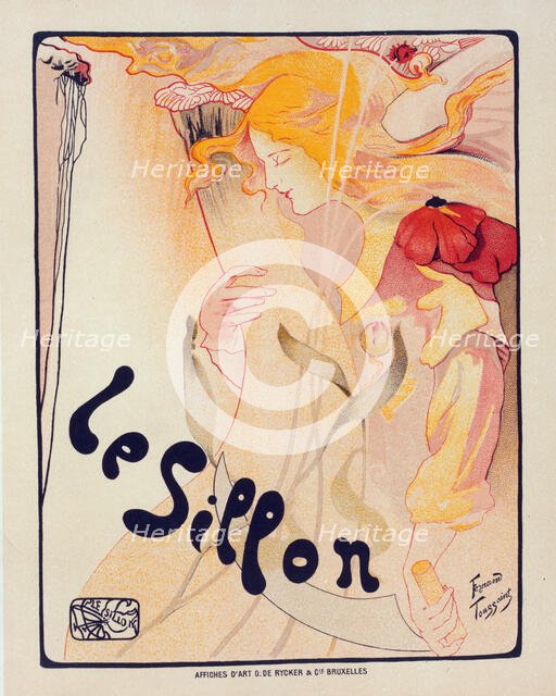 Affiche belge pour le Cercle de Peinture, "le Sillon"., c1897. Creator: Fernand Toussaint.