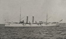 Spanish-American War: USS Montgomery (C-9) (1894-1918), Montgomery-class cruiser, US navy, 1898. Creator: Unknown.