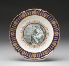 Plate from the Duke of Clarence Service, Worcester, c. 1792. Creator: Royal Worcester.