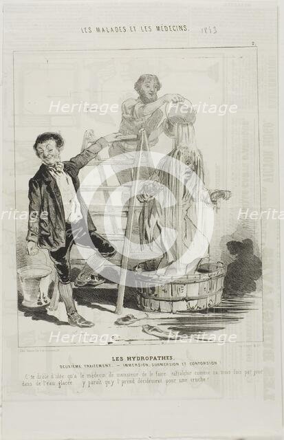 The Hydropaths: Second Treatment (plate 2), 1843. Creator: Charles Emile Jacque.
