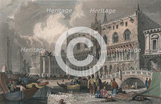 'The Grand Canal & Doge's Palace, Venice', 1844. Creator: Charles Westwood.
