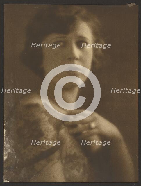 Portrait of a Woman Wearing Lace Top, 1907-1943. Creator: Louis Fleckenstein.