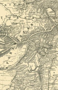 'Map Indicating General Roberts's Route to Kabul...and the British and Russian Boundaries', 1901.  Creator: Unknown.