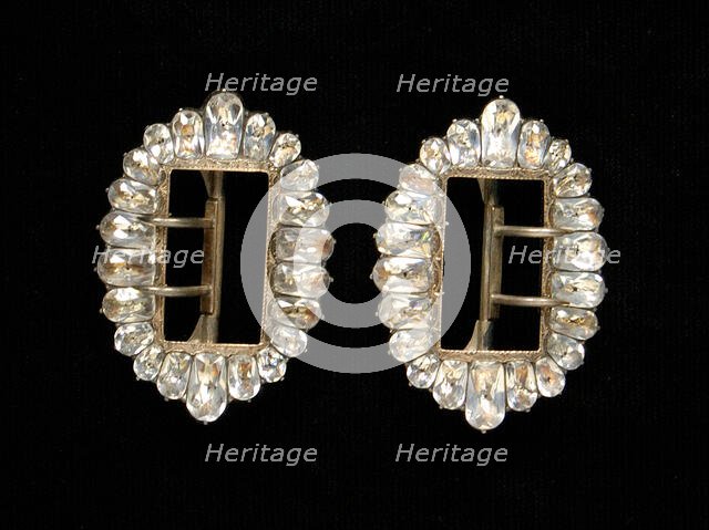 Shoe buckles, probably French, 1780-99. Creator: Unknown.