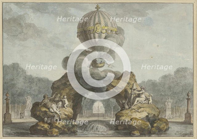 Project of a fountain decoration with a Charlière, 1783. Creator: De Wailly, Charles (1730-1798).