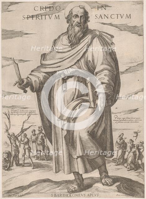 St. Bartholomew from the series 'Christ, Mary, and the Apostles', ca. 1590-ca. 1610. Creator: Antonio Tempesta.