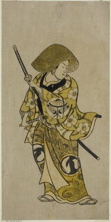 The Actor Sawamura Kamesaburo as Nagoya Kosanza in the play "Keisei Fukubiki Nagoya,"..., 1731. Creator: Okumura Toshinobu.