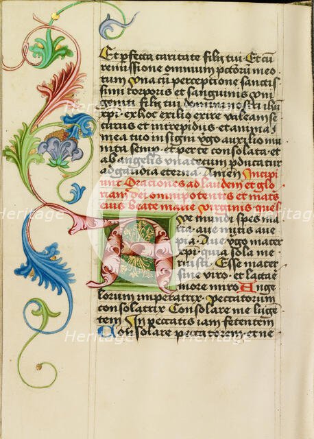 Decorated Initial A; Prayer Book, about 1470-1480. Creator: Workshop of Valentine Noh.