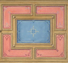 Design for a paneled ceiling, 19th century. Creators: Jules-Edmond-Charles Lachaise, Eugène-Pierre Gourdet.