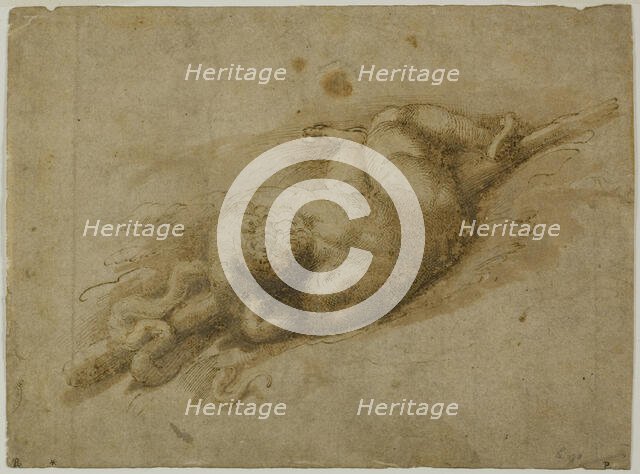 Infant Hercules (recto); Standing Putto with Hand to Chin (verso), 1523/1540. Creator: Unknown.