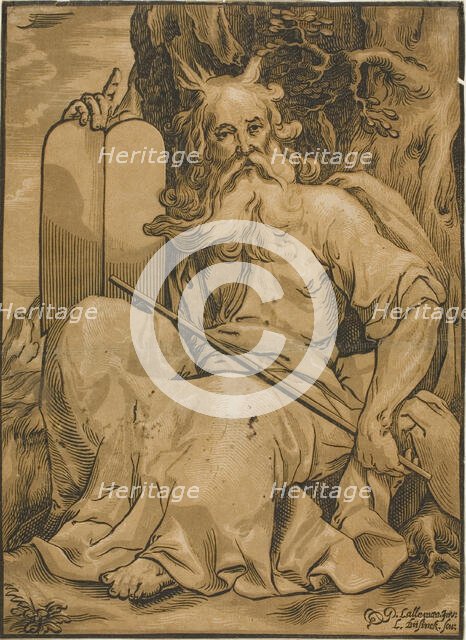 Moses with the Tables of the Law, n.d. Creator: Ludolph Busing.