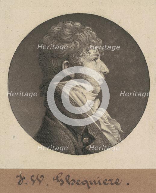 John Francis William Ghequiere, 1804. Creator: Charles Balthazar Julien Févret de Saint-Mémin.