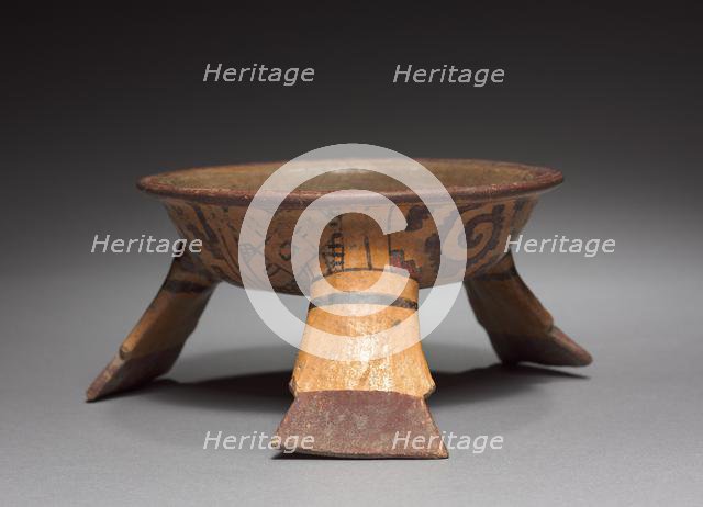 Tripod Bowl with Painted Underside, 1200-1519. Creator: Unknown.