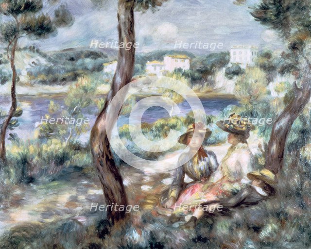 'Young Girl and Boy in a Landscape', 1893.  Artist: Pierre-Auguste Renoir