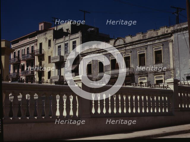 Apartment houses near the cathedral in old part of the city, San Juan, 1941. Creator: Jack Delano.