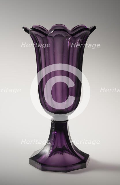Vase, c1845-65. Creator: Boston and Sandwich Glass Company.