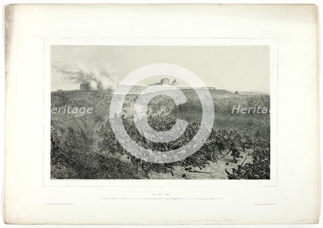 April 30, 1849, from Souvenirs d’Italie: Expédition de Rome, 1850. Creator: Auguste Raffet.