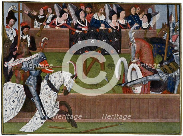 A tournament, c1350s, (1470). Artist: Unknown
