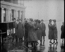 People Gathering Around a Large Outdoor Wireless, 1922. Creator: British Pathe Ltd.