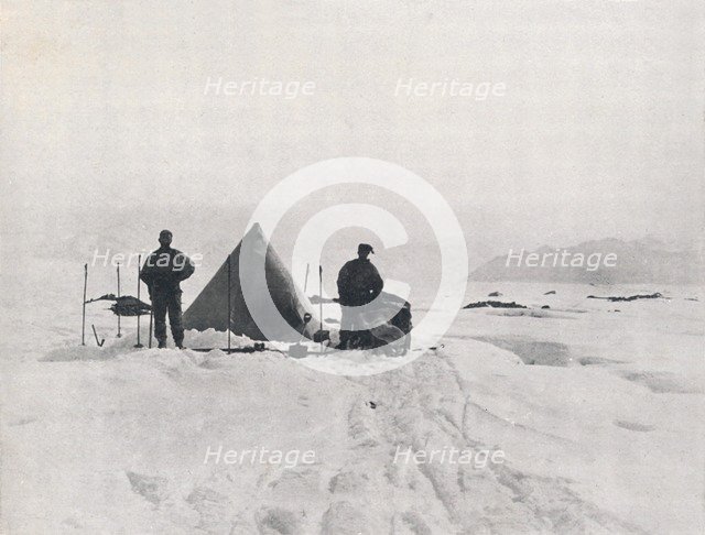 'Levick's Camp Among Crevasses', 1912, (1913). Artist: G Murray Levick.