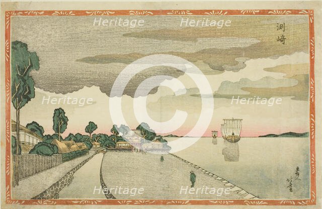 Susaki, from the series "New Perspective Pictures (Shin uki-e)", c. 1810s. Creator: Shotei Hokuju.