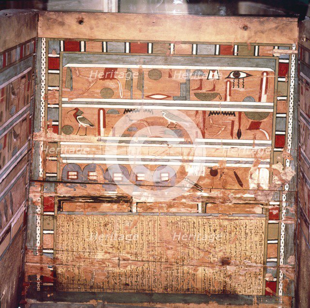 Egyptian Hieroglyphs inside outer coffin of steward, Seni from El Bersha, Egypt, c2000 BC.  Artist: Unknown.
