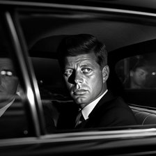 AI IMAGE - Portrait of John F Kennedy in a car, 1960s, (2023).  Creator: Heritage Images.