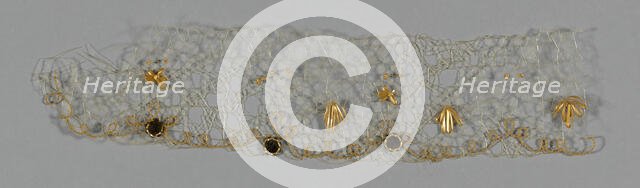 Fragment (Bonnet Trim), Europe, c. 1850. Creator: Unknown.