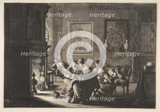 Foolish Virgins Sleeping (Les Vierges folles sommolent en attendant l'arrivée de l'épo..., ca. 1635. Creator: Abraham Bosse.