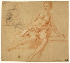 Two Sketches of Seated Female Nude, n.d. Creator: Francois Pascal Simon Gerard.