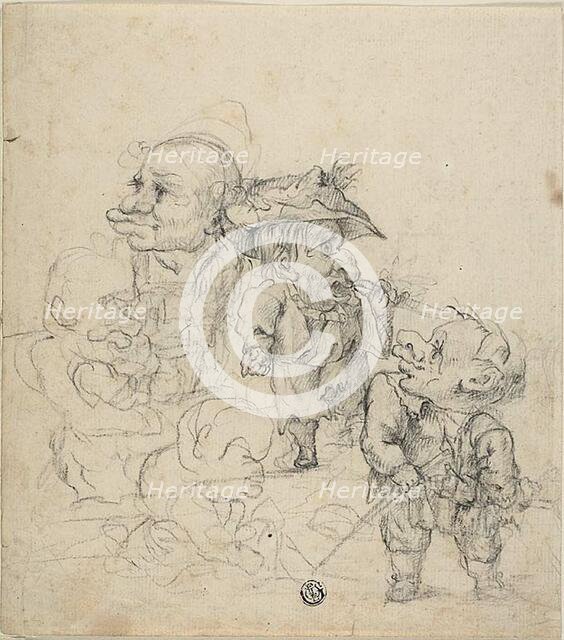 Five Caricatures of Men (recto), n.d. Creator: Unknown.