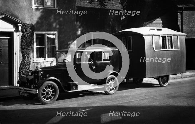 1926 Rover 10 with 1927 Lady Nimble caravan. Creator: Unknown.
