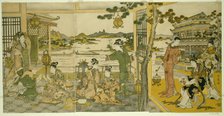 Chinese Beauties at a Banquet, Japan, 1788/90. Creator: Kitagawa Utamaro.