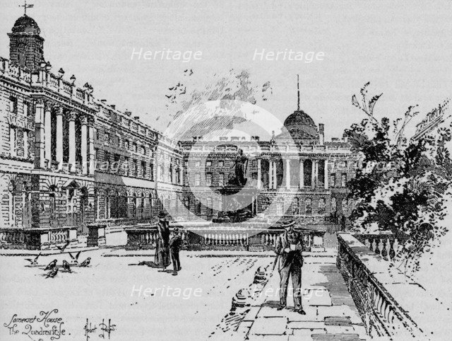 'The Quadrangle, Somerset House', c1890. Artist: Herbert Railton.