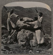 'Offering sacrifice of lamb on Altar, Moreh', c1900. Artist: Unknown.