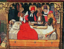 Altarpiece of the Saints Abdon and Senen, detail of the operation of the joint of the leg of an E…