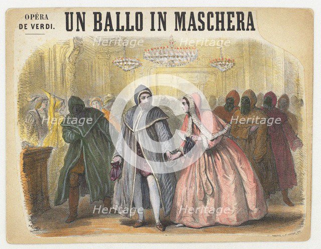 Opera Un Ballo in maschera by Giuseppe Verdi, Paris, Théâtre Italien, 1861.