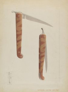 Quill Sharpener Knife, c. 1936. Creator: Gordon Saltar.