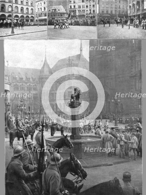'A Mayence et a Wiesbaden; Nos soldats sur la rive droite du Rhin: les troupes du 33e corps.., 1918. Creator: Unknown.