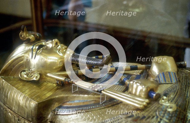 Gold sarcophagus of King Tutankamun, 18th dynasty, Ancient Egypt, c1323 BC. Artist: Unknown