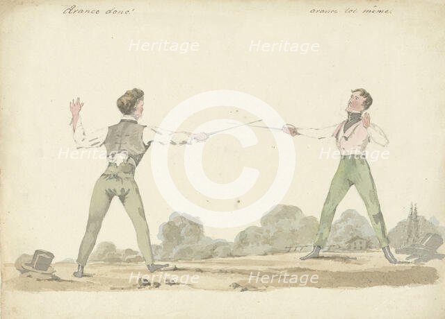 Dueling men, 1811-1873. Creator: Pieter van Loo.