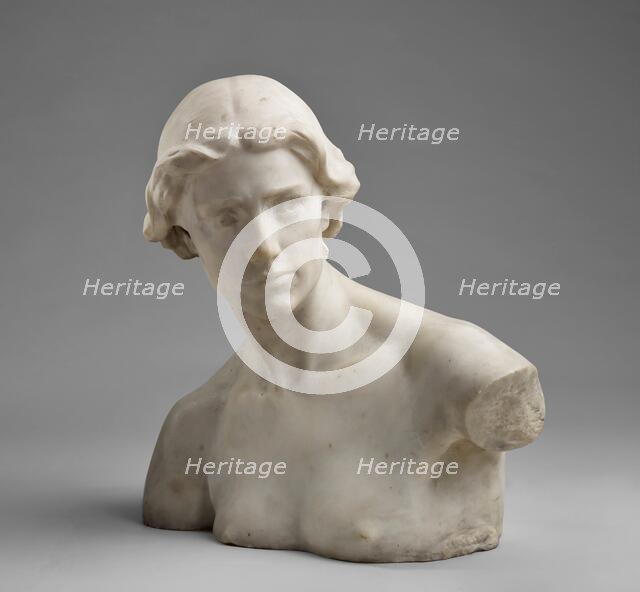 Marble Bust (study for figure of History, Maine Memorial Monument, New York), before 1913. Creator: Attilio Piccirilli.