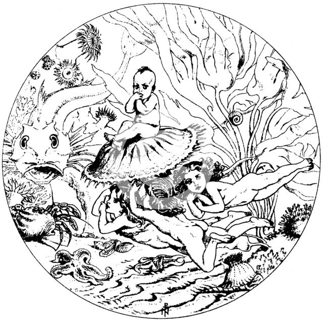 Illustration from the fairy tale The Water-Babies, by Charles Kingsley, 1863.  Artist: Noel Paton