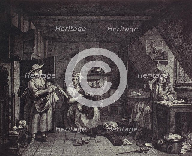 [photo-reproduction of Hogarth's print illustrating the Dunciad, Book I, line III], 1850s-60s. Creator: Alfred Capel-Cure.