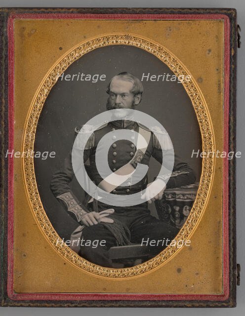 Untitled (Portrait of a Seated Man in Military Uniform), 1858. Creator: Unknown.