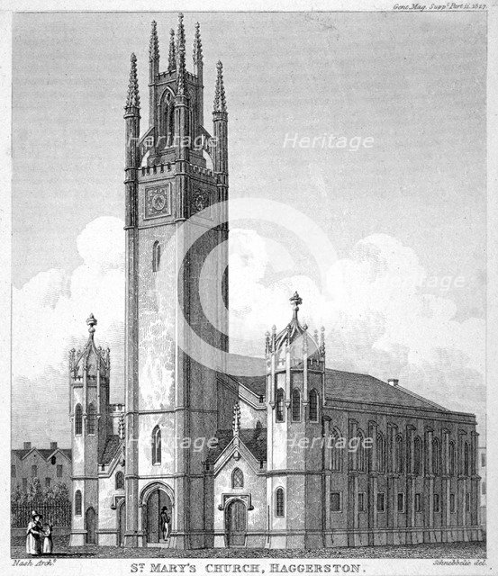 Church of St Mary Haggerston, Hackney, London, 1827. Artist: Anon