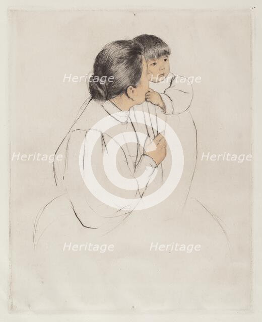 Peasant Mother and Child, c. 1894. Creator: Mary Cassatt.
