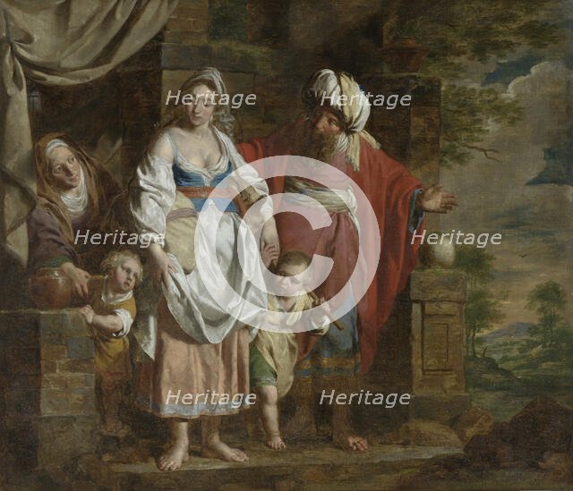 Abraham Casting Out Hagar and Ishmael, 1781. Creator: Pieter-Jozef Verhaghen.